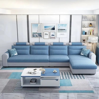 Modern Three-Seat Fabric Sofa Set Convertible Removable for Easy Care for Small Apartment or Modern Living Room for Villas