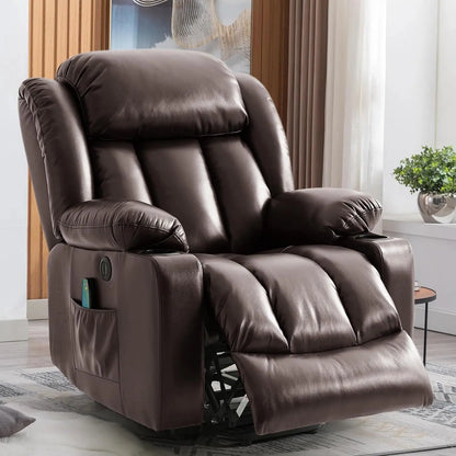 Leather Power Lift Recliner Chair for Elderly Cream Customized Comfortable Living Room Furniture Home Health Care Equipment