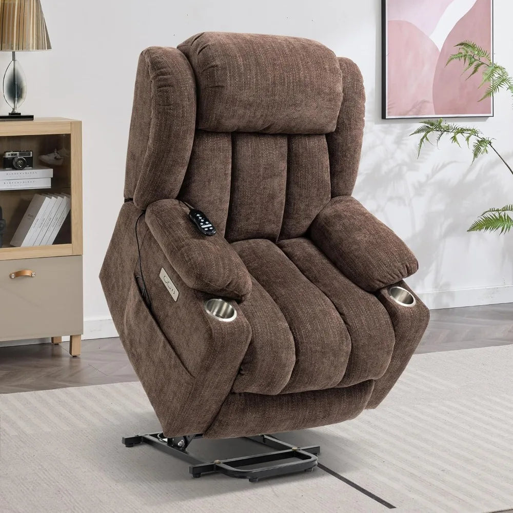 Power Lift Chair with Full-Body Massage and Heat, Electric Recliner Chairs for Adults, Remote Control, Standing Assistance