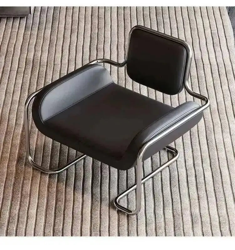 Armchair Nordic Chairs Comfortable Leather Living Portable Room Sofa Relaxing Single Person Backrest Chair Office Home Furniture