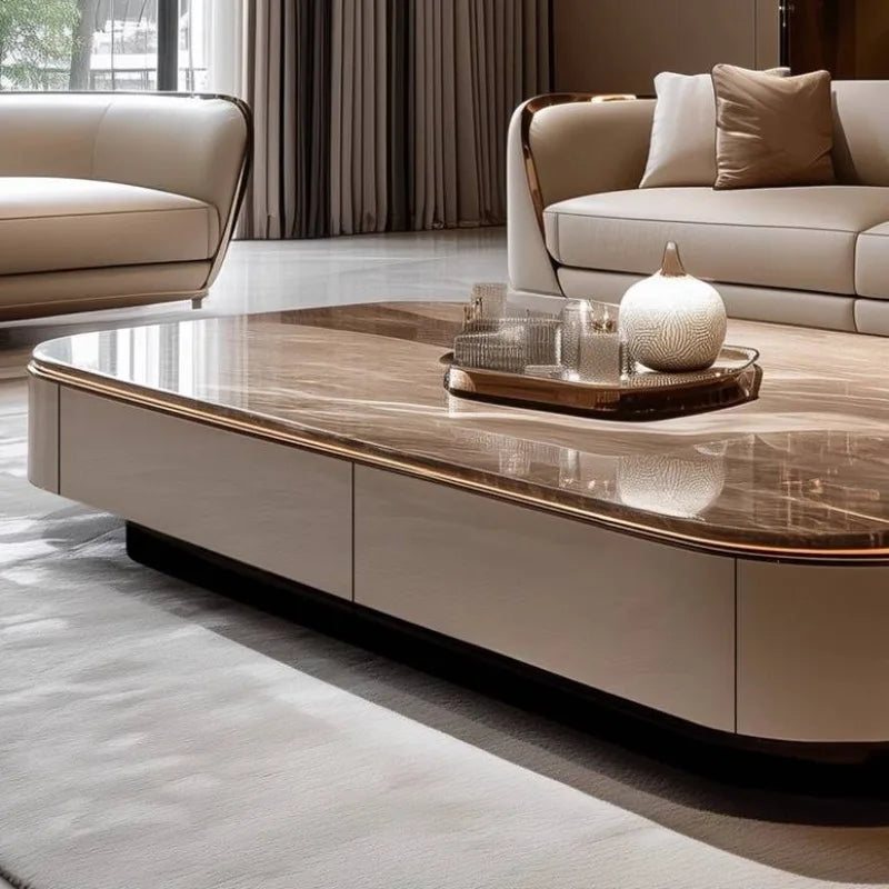 Classic Italian Coffee Tables Brown High Quality Designer Living Room Coffee Tables Modern Luxury Mesa De Centro Furniture Home