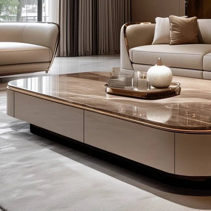Classic Italian Coffee Tables Brown High Quality Designer Living Room Coffee Tables Modern Luxury Mesa De Centro Furniture Home