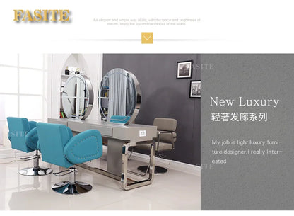 Double-sided mirror table for tgf barber shop, special for dyeing and ironing double-sided mirror hair salon for hair salon