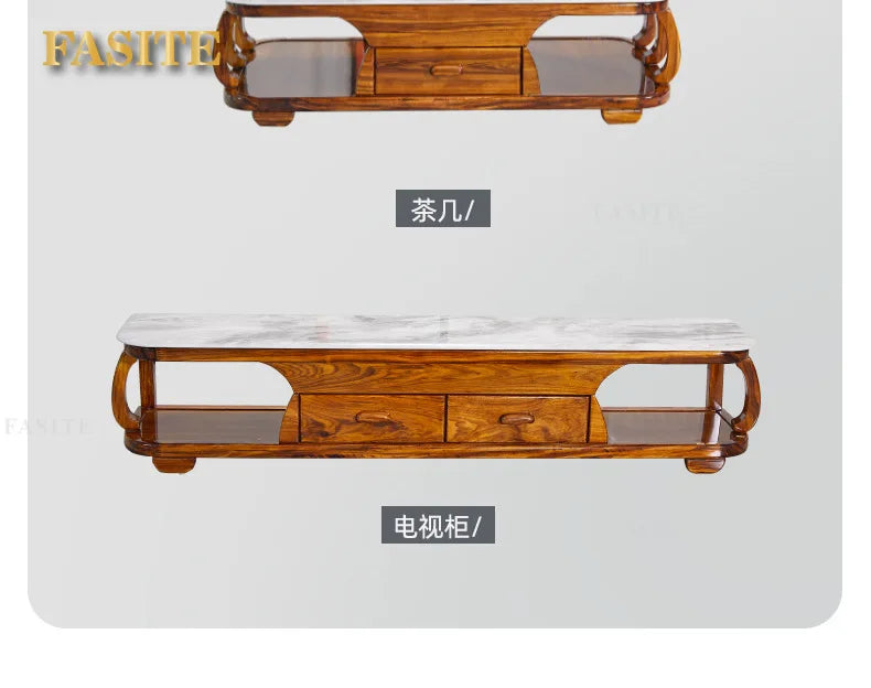 Ebony leather sofa first layer cowhide new Chinese high-end villa living room large apartment solid wood