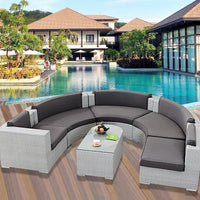 Living Room Combination Garden Sofas Courtyard Simple Lawn Coffee Table Garden Backrest Pe Rattan Furniture Sofá Jardín MHHYSF