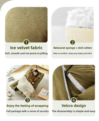New rotating sofa chair, living room balcony fabric lazy sofa, adjustable backrest rotating leisure chair swivel chair