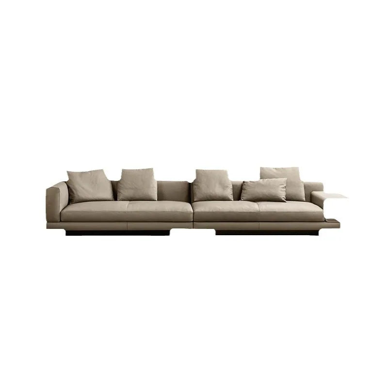 Sofa Minimalist Leather Sofa Living Room Modern Small Apartment Connery Straight Row Leather