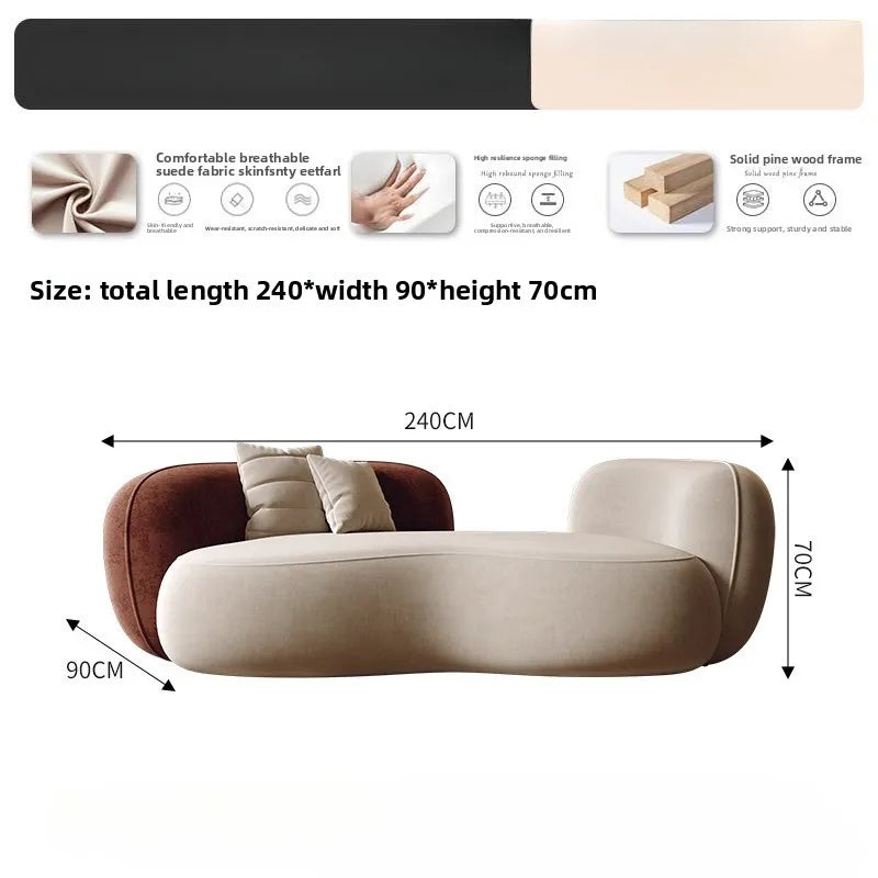 Italian minimalist curved special-shaped sofa studio designer women's clothing store