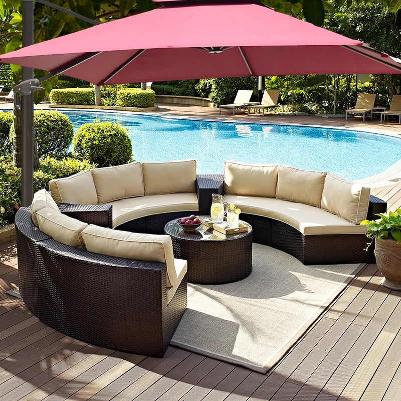 Garden Set Teak Sofa, Rattan Garden Furniture Leisure Sofa