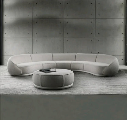 Sili Style Living Room Moon Faux Leather Fabric Nordic Designer Semi-Arc Light Luxury Cashew Curved Sofa living room furniture