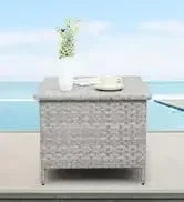 PatioLix Qwaroom Set 6 piece Grey Wicker outdoor furniture patio sectional sofa couch PE rattan conversation sets