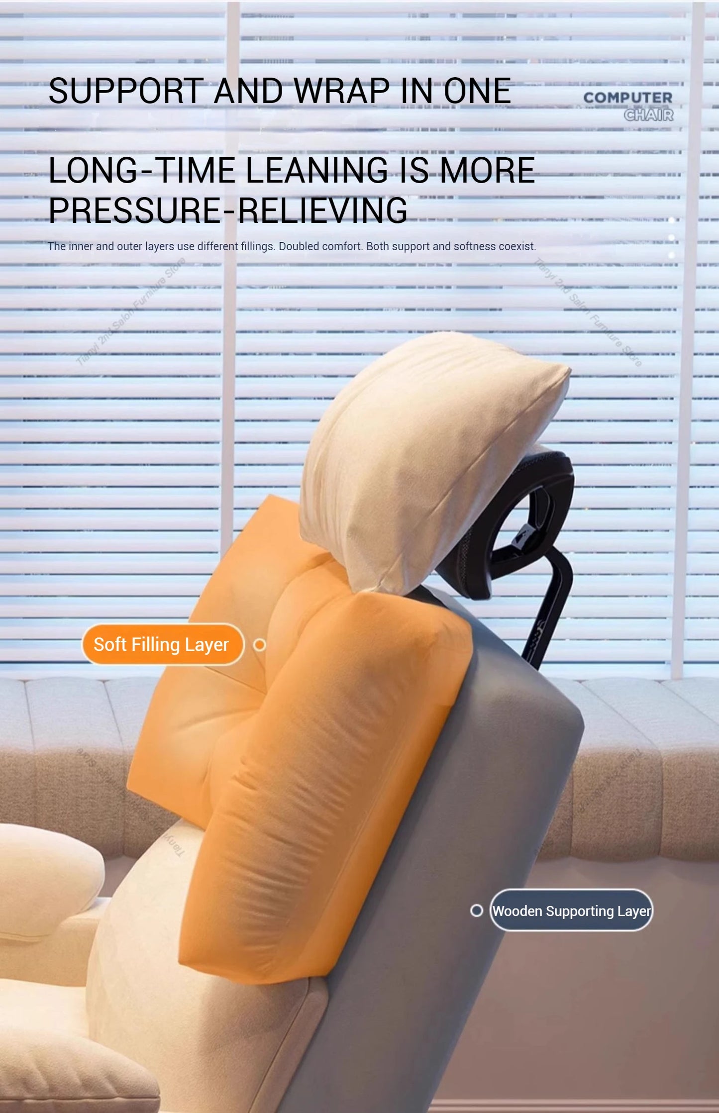 Luxurious Living Room Office Chairs Gaming Armchair Swivel Ergonomic Office Chair Relaxing Recliner Office Furniture Sillas LLOC