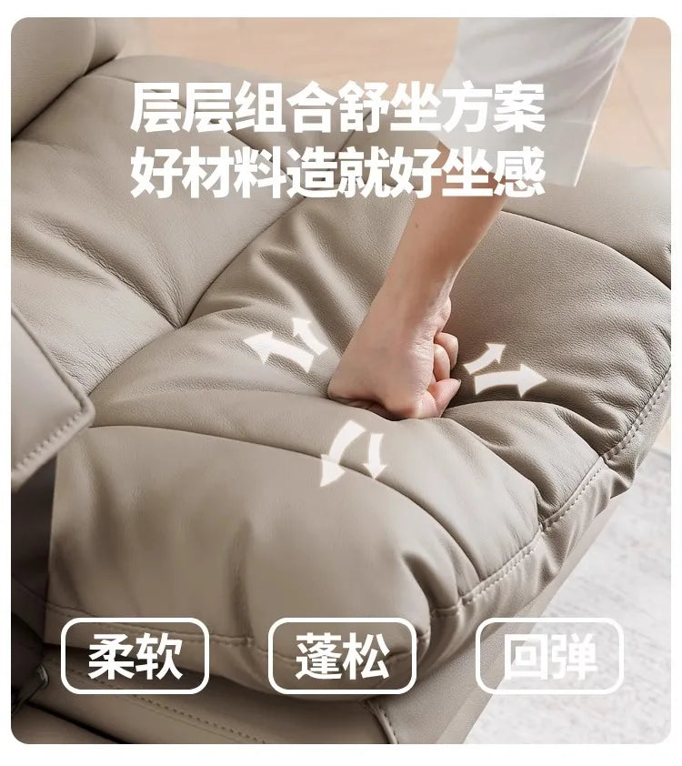 Senior Leather Office Chairs Ergonomic Comfortable Adjust Recliner Office Chairs Mobile Luxurious Furniture Silla Oficina LXOC