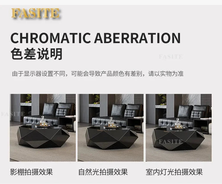 Fashion Italian minimalist gold diamond coffee table designer high-end small apartment modern
