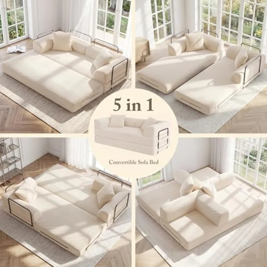 Cloud Boneless Convertible Floor Sofa Bed, 70