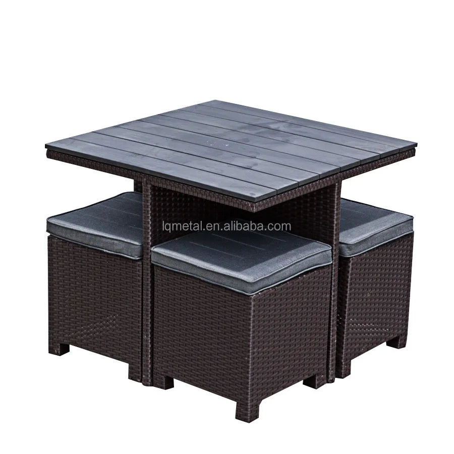 Patio Furniture Set Garden 5PCS Galvanized Steel Garden Set Wicker Ratran Sofa