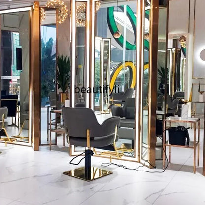 smt03A ss smt14 SS NewBarber shop, hairdressing, hairdressing salon special barber shop mirror, lamp mirror table