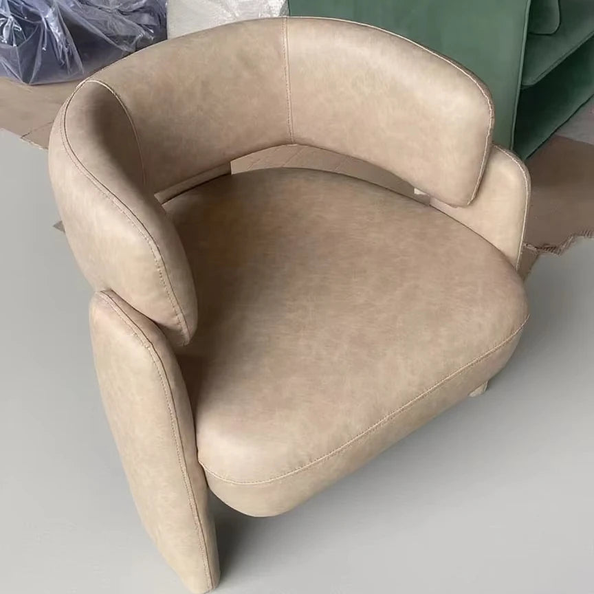Cream single sofa chair designer lazy living room balcony modern simple and lightweight luxury reception lounge chair