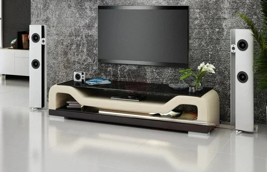 Modern LED Lighted Sofa Set with Recliner, Adjustable Headrest & Console | Luxury Leather Sectional Couch | Futuristic Furniture
