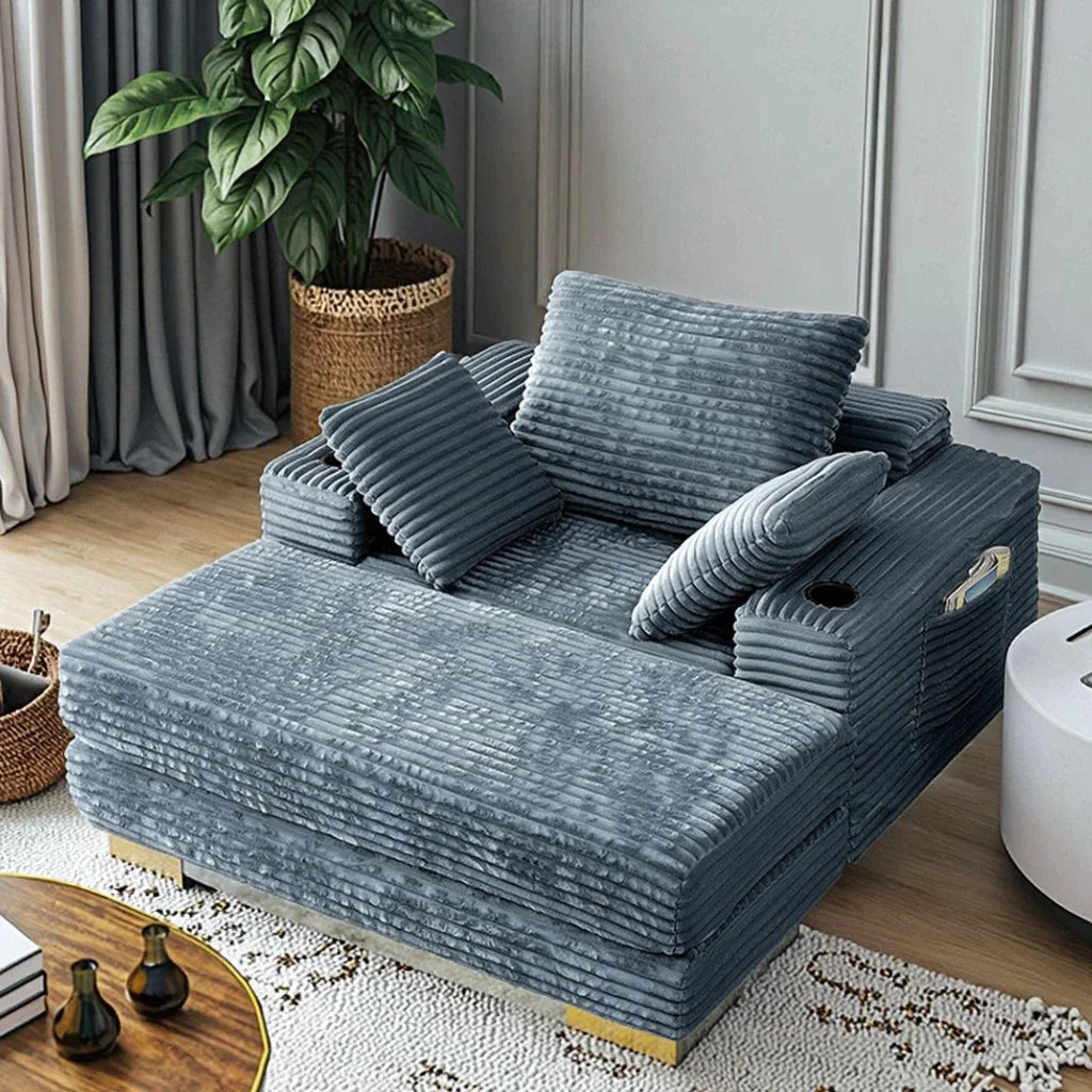 Small Apartment Living Room Designer Lamb Fleece Fabric Sectional Sofa Set Stylish Ancient Middle Module Combination Vacuum