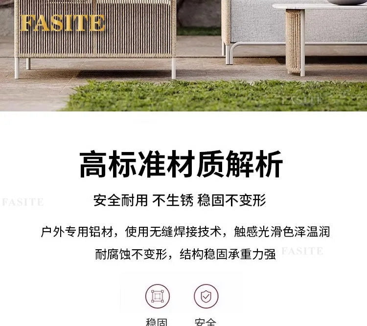 Outdoor Sofa Rattan Courtyard Garden Waterproof and Sunscreen Villa Sofa Simple Combination Rattan Furniture