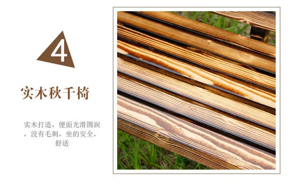 Advanced Wooden Patio Swings Balcony Villa Courtyard Fashion Patio Swings Hotel Simplicity Outdoor Furniture Columpiar Lsqq