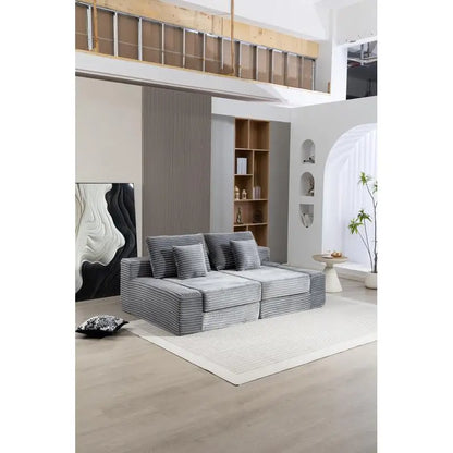 Double Lounge Chaise, Plush Sofa Bed, Upholstered Cloud Sofa, Deep Seat Sleeper Loveseat Chair for Living Room and Bedroom,