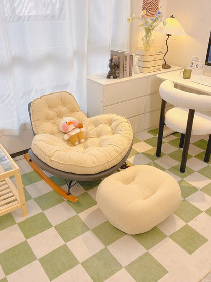 Elegant Nordic Rocking Chair for Living Room Single Penguin Chair Cozy Lazy Sofa Stylish Lounge Chair for Balcony and Patio