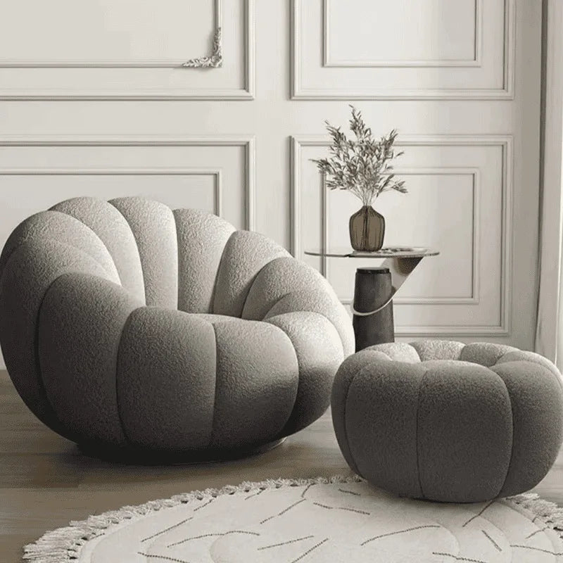 JC Lazy Pumpkin Sofa Sleepable and Reclining Lounge Chair Living Room Small Apartment Swivel Sofa Chair