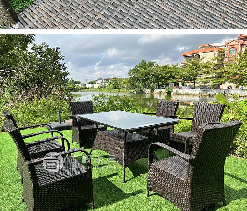 Outdoor leisure simple courtyard B & B restaurant coffee milk tea shop rattan chair