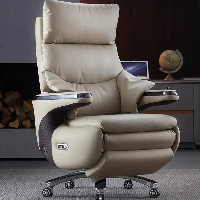 Swivel Beige Office Chair Reclining Adjustable Designer Relaxing Office Chairs Comfortable Wheels Gaming Stuhl Home Furniture