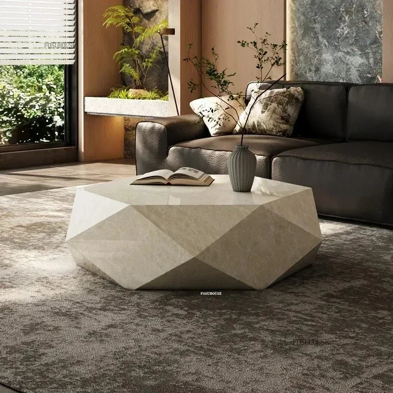 Luxury Rock Board Coffee Tables Villa Living Room Tea Table for Living Room Furniture High-grade Luxurious Side Table