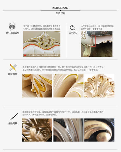 European dining table, all solid wood oval square table, champagne gold, square dining table