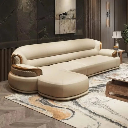 Light Sofa 1+2+3 Leather Sofa High-grade New Modern Senior Living Room New Chinese European American Sofa