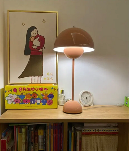Nordic modern minimalist bedroom bedside lamp creative  flower bud cream style small table