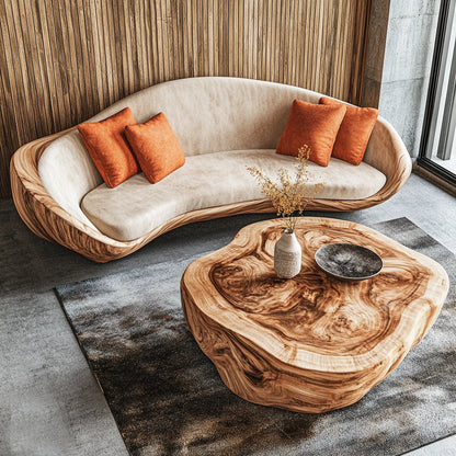 yi-Modern Convertible Double Sofa Wood Frame Upholstered Customized Villa Home Furniture Interior Decoration#