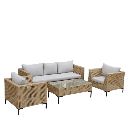 Outdoor sofa rattan chair outdoor courtyard triple double seat rattan sofa