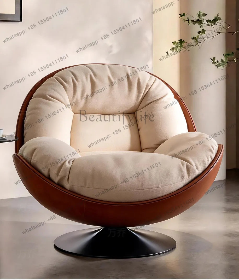 yj9 Light luxury modern leisure swivel chair, Nordic recliner advanced lazy