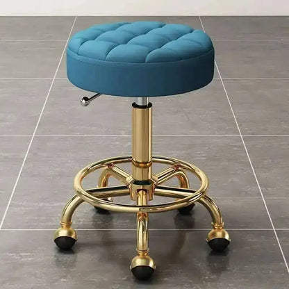 Barber Hairdressing Salon Chairs Gold Beauty Makeup Chair Furniture Office Desk Stool With Wheels Swivel Lifting Round Stools