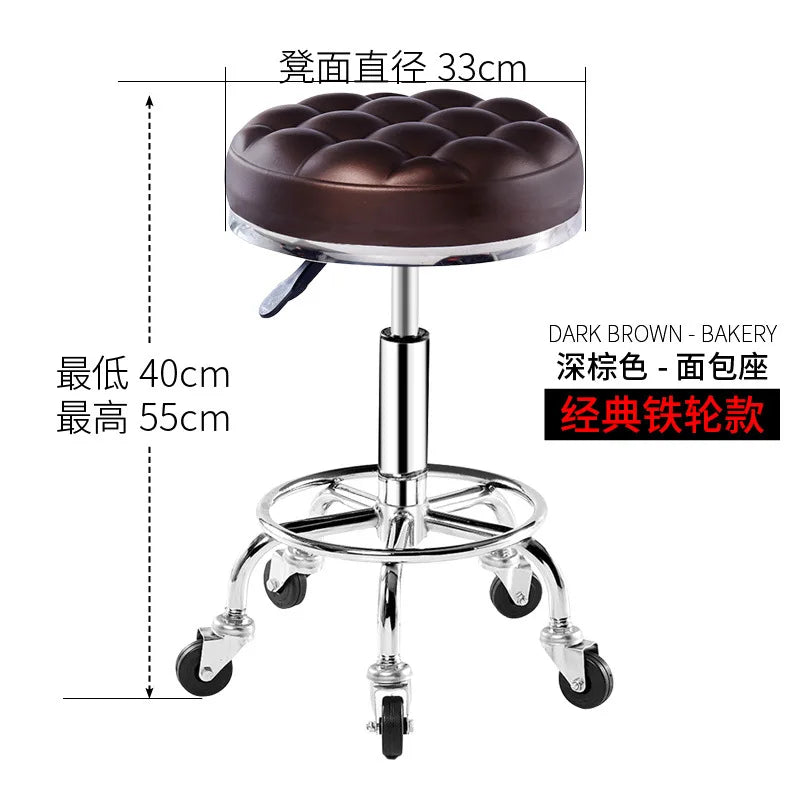 Bar Chair Bar Chair Stool Stool Haircut Chair Rotating Lifting Round Stool Backrest Pulley Chair Large Work Stool Supply