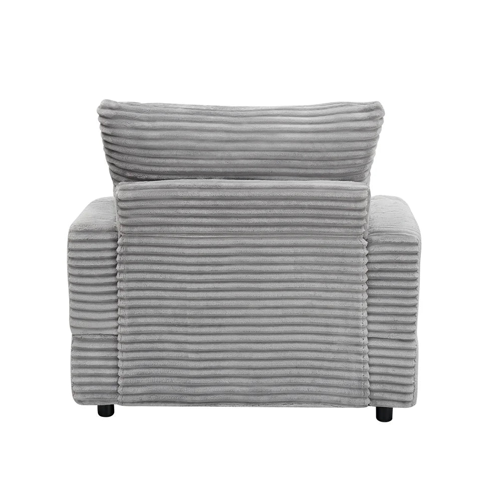 Armchair with Sleep Function Spring Upholstered Armchair Ottoman Set Comfortable Single Sofa Lounge Chaise with Cup Holder