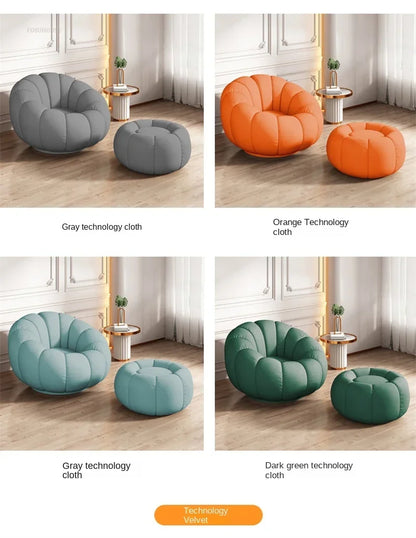 Modern Living Room Sofa Lambswool Pumpkin Sofa Chair Creative Home Balcony Swivel Lounge Chair Fitting Room Bedroom Single Sofas