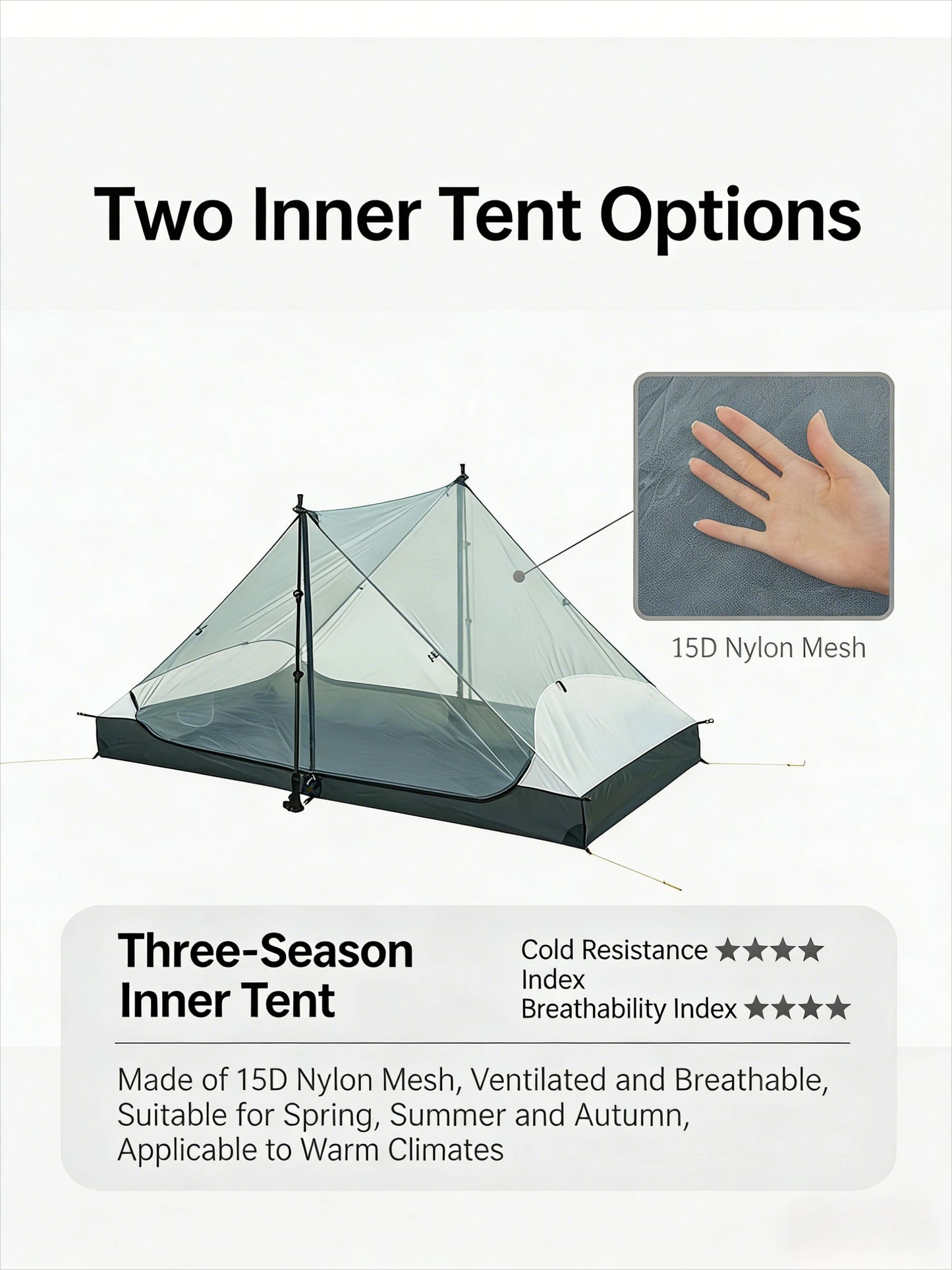 LanShan 2 3F UL GEAR 2 Person 1 Person Outdoor Ultralight Camping Tent 3 Season 4 Season Professional 15D Silnylon Rodless Tent