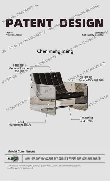 Living room home hotel homestay Italian leather jacket minimalist designer acrylic single sofa leisure sofa chair