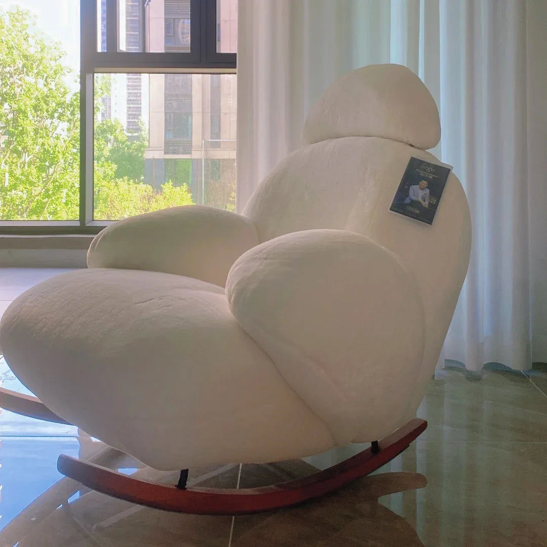 A The Cream Style Comfortable Sitting And Lying Angles Velvet Fabric Recreation Area Sillas