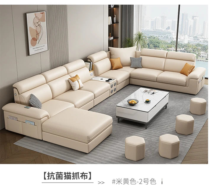 Minimalist Leather Frame Sofa Gaming Background Modular Sleeper Sofa Modern Recliner Lounge Lazy Women Divano Lounge Furniture