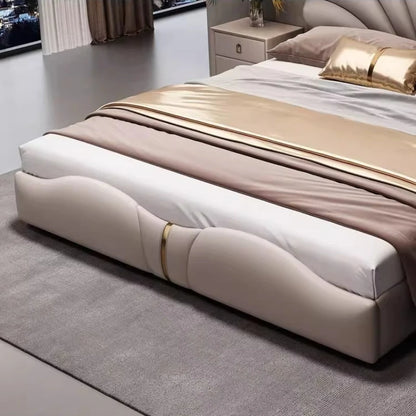 Nordic Aesthetic Double Bed European Queen Twin King Headboard Frame Luxury Cama Casal Furniture  Bed bases and bed frames home
