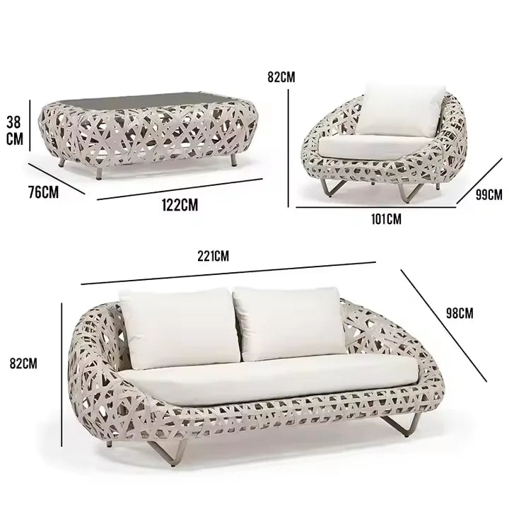 Outdoor Modern Sofa Bed for Garden Hotel & Terrace Use-Simple Design Pre-packed