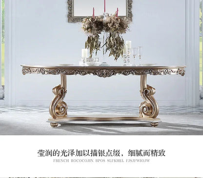 ssK178 A55 Palace French Rococo dining table and chair combination 1.9M European-style villa classical dining table luxury custo