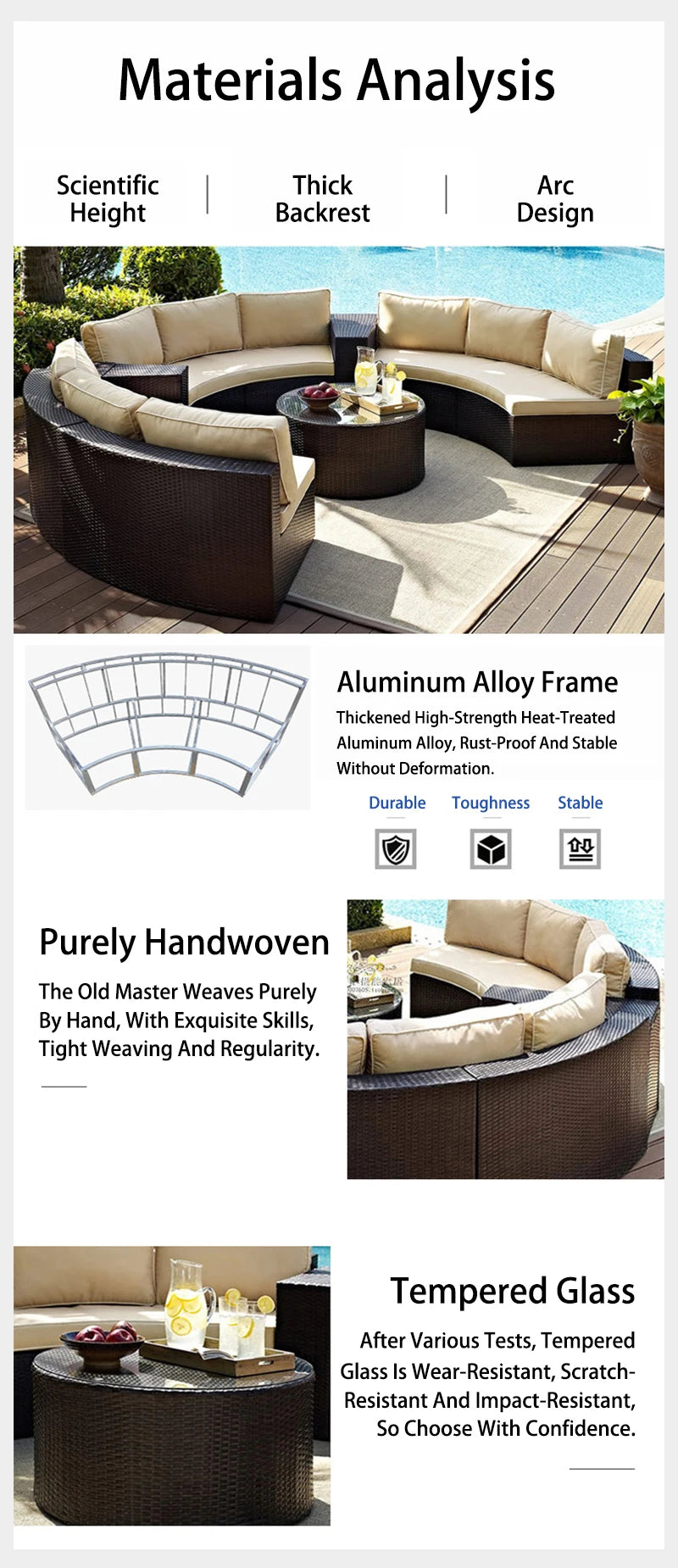Garden Set Teak Sofa, Rattan Garden Furniture Leisure Sofa